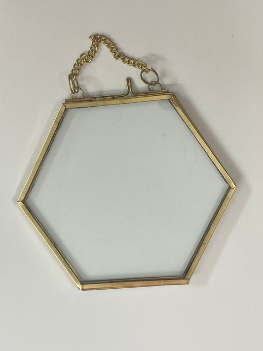 Vintage Glass Frame – Hexagon- 6 inch