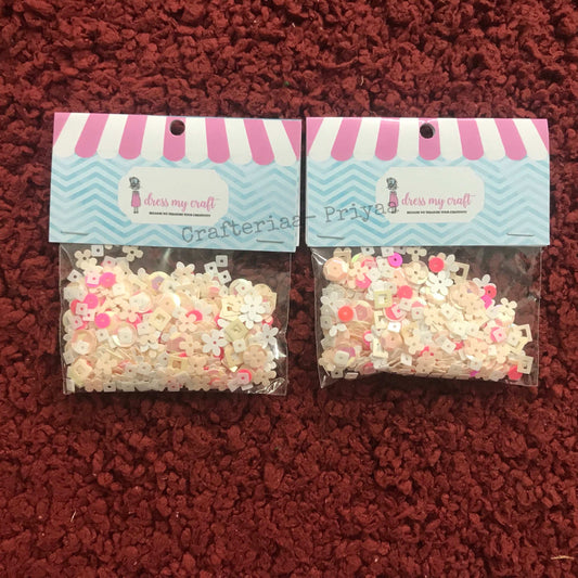 PINK PASTEL SEQUINS- 8 gm