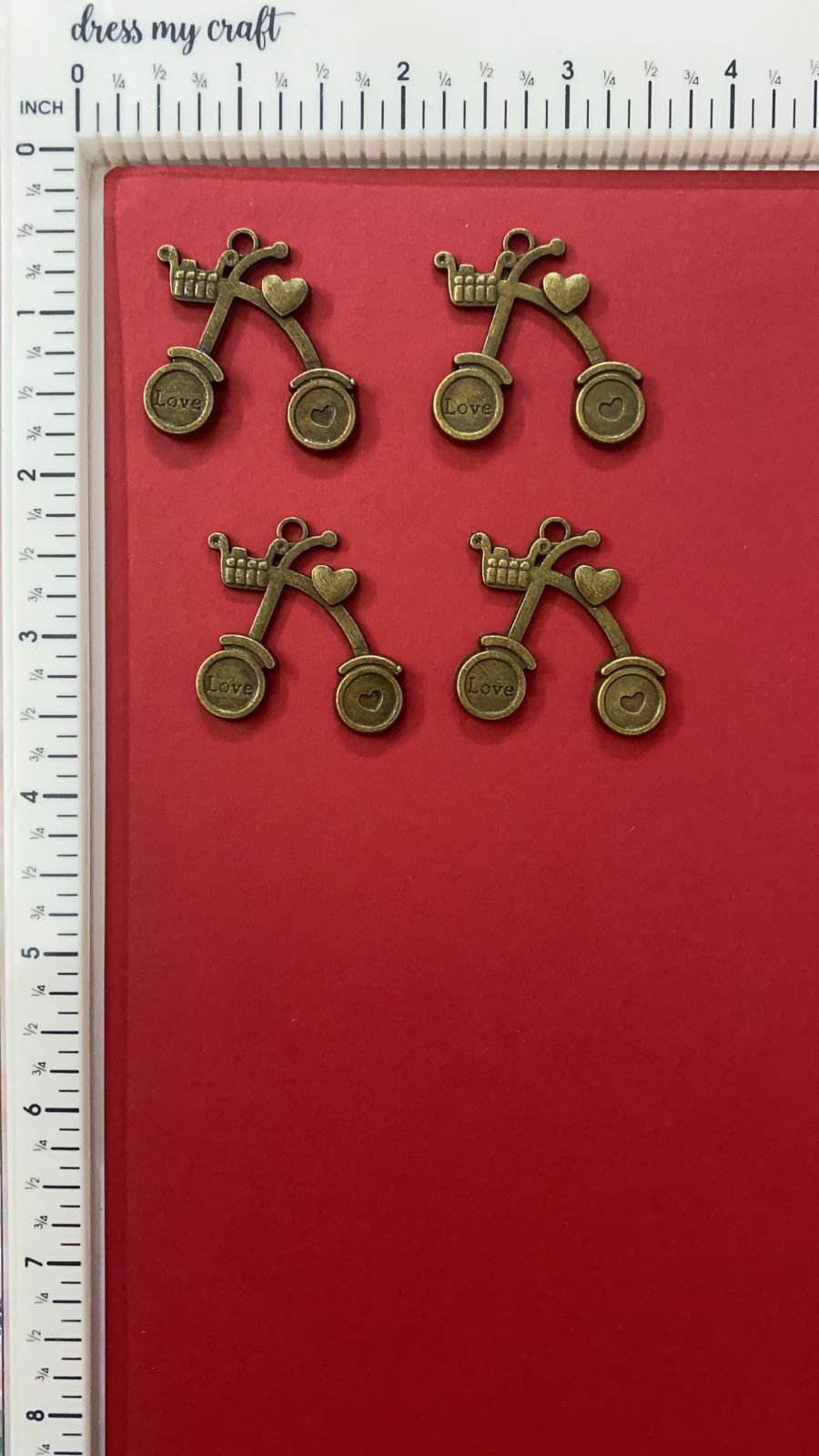 Metal Charm –2 pieces- Cycle – M-161