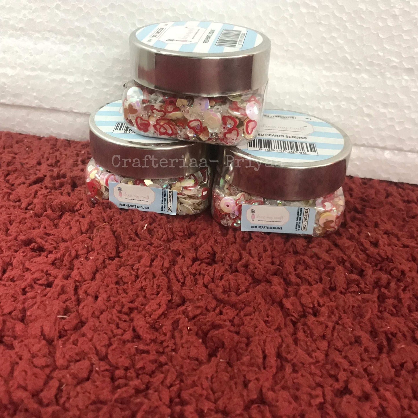 Red Hearts Sequins – 25gm