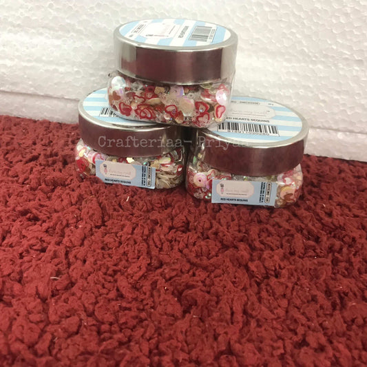 Red Hearts Sequins – 25gm