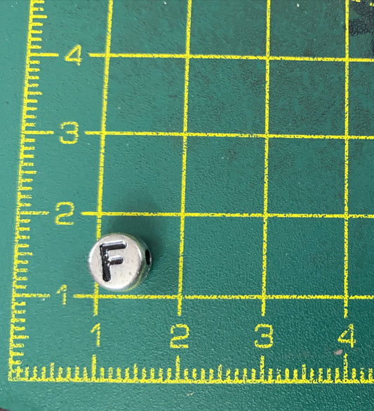 Silver Round alphabets Beads- 25 gm , design -4