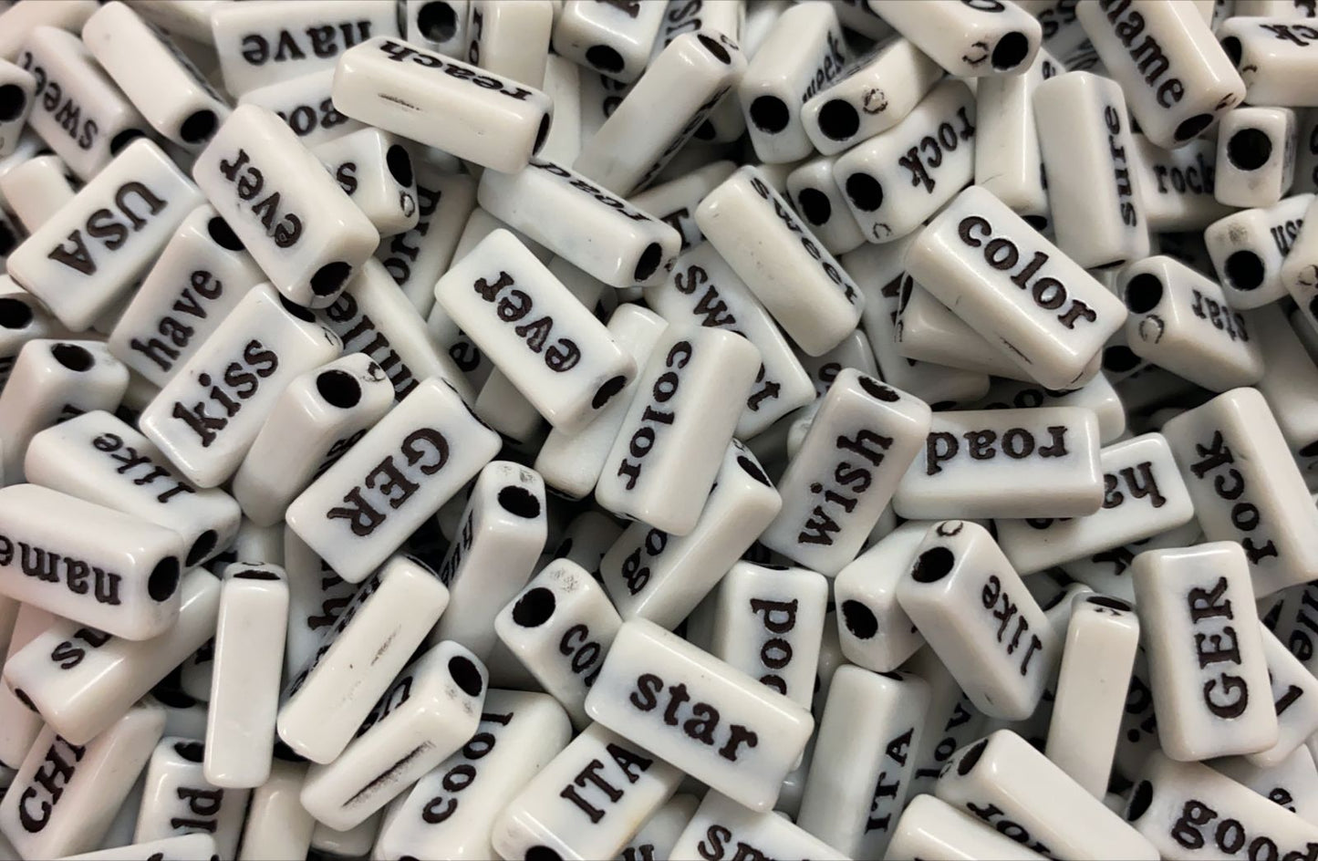 Message tiles Beads- 25 gm ,White – design -9