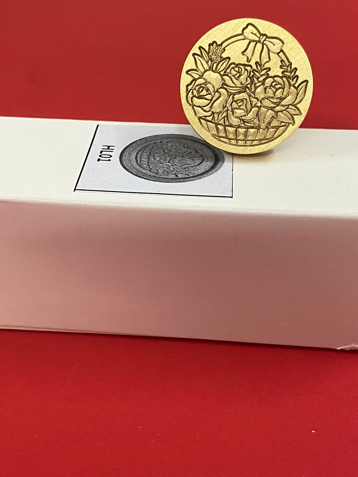 Wax Seal Stamp – FLORAL BASKET- Design no. -191