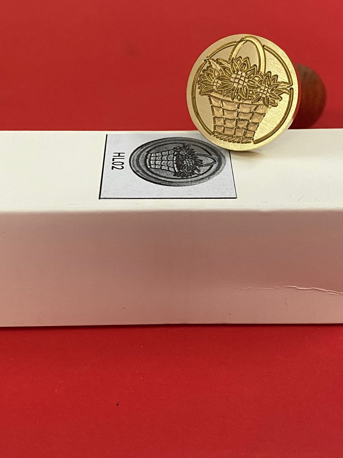 Wax Seal Stamp – FLORAL BASKET- Design no. -195