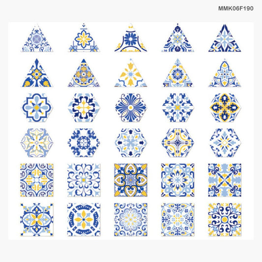 PAPER CUTOUT STICKER – Navy Blue Porcelain Painting, CPJ387