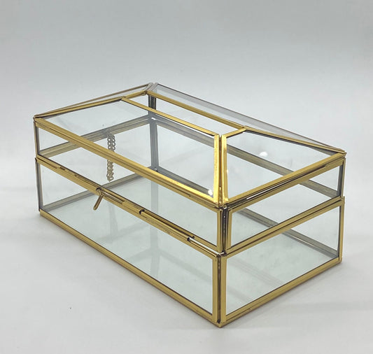 Vintage Glass Box – Tissue Holder- 9 x 5 inch