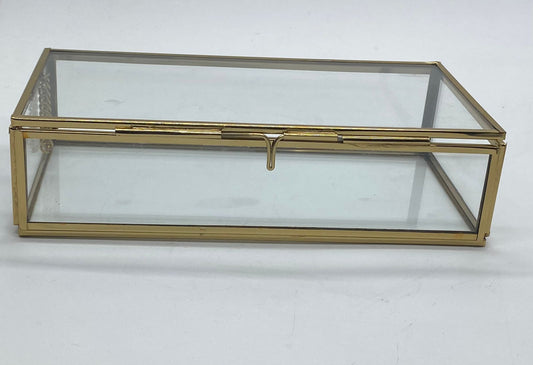 Vintage Glass Box – 8 x 4 x 2 inch- FREE SHIPPING