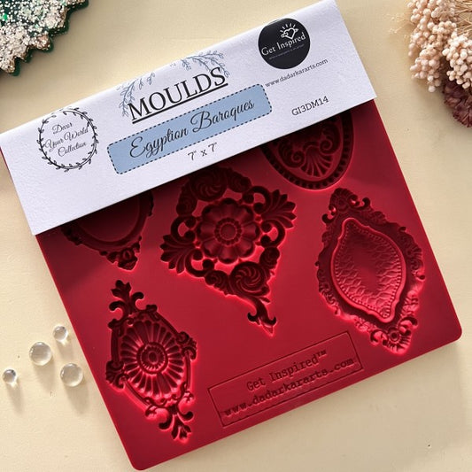 Mould- Design 422 – Egyptian Baroques Silicon Mold 7x7inch