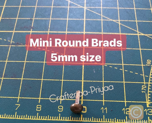 Mini Round Brads-.5 mm – 100 Pieces