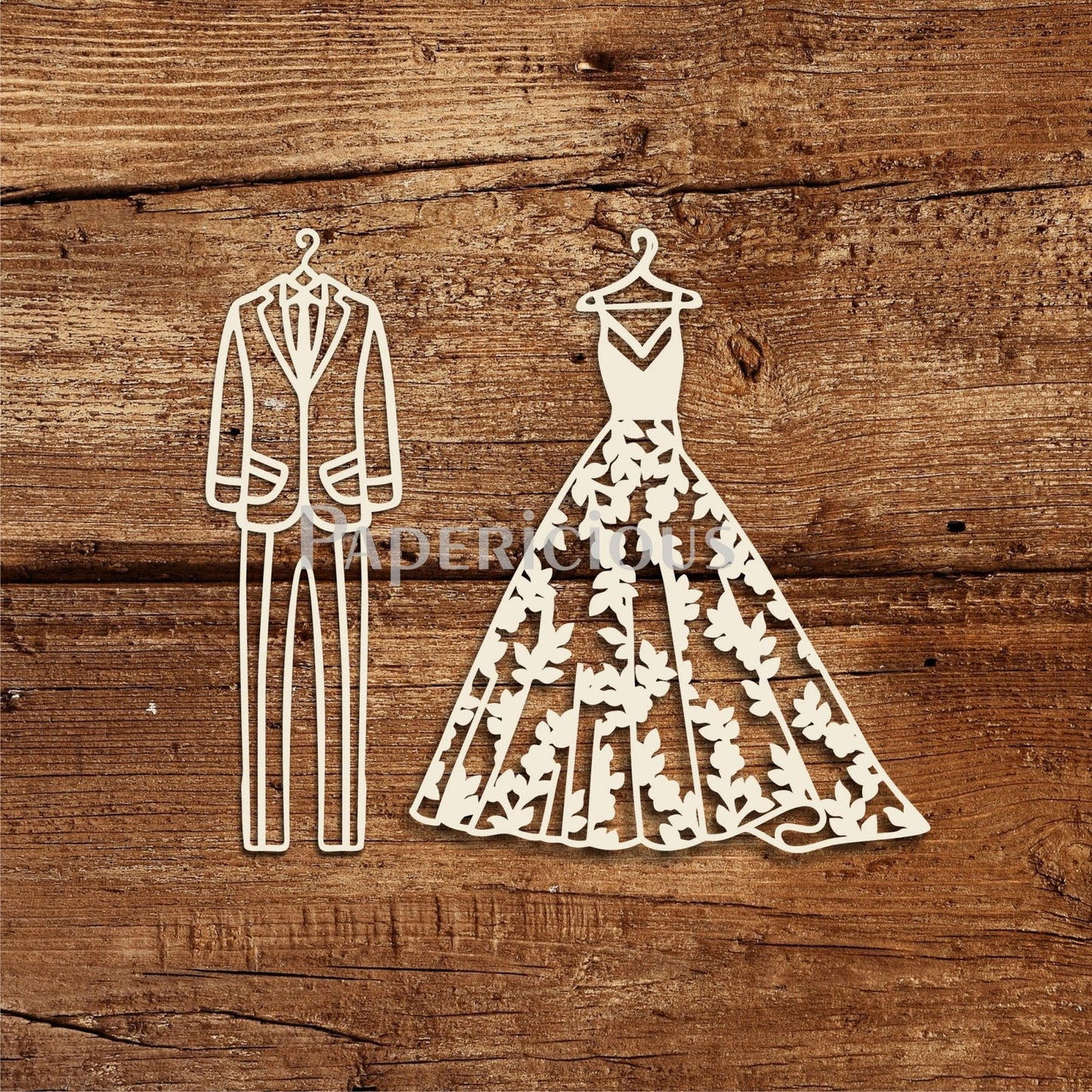 Wedding Dresses – 6×6 Inch Laser Cut Collage Chipboard