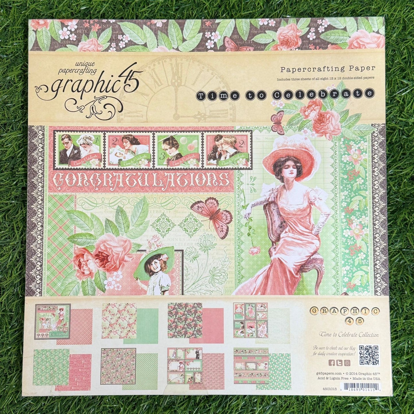 Time To Celebrate, 3 sheets Each Of 8 Designs- 12×12- Double Sided Printed