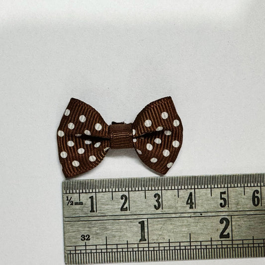 Bows Set- 20 pieces- Polka- Brown size: Big