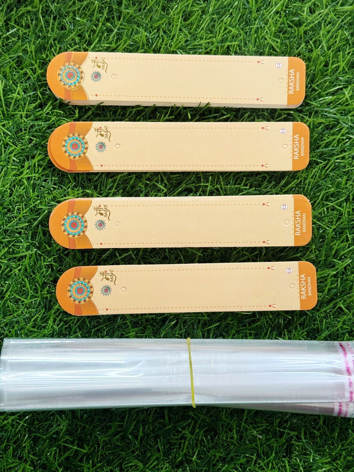 Rakhi Packaging Covers - 100 pieces (Cards+ Polybag) design -5