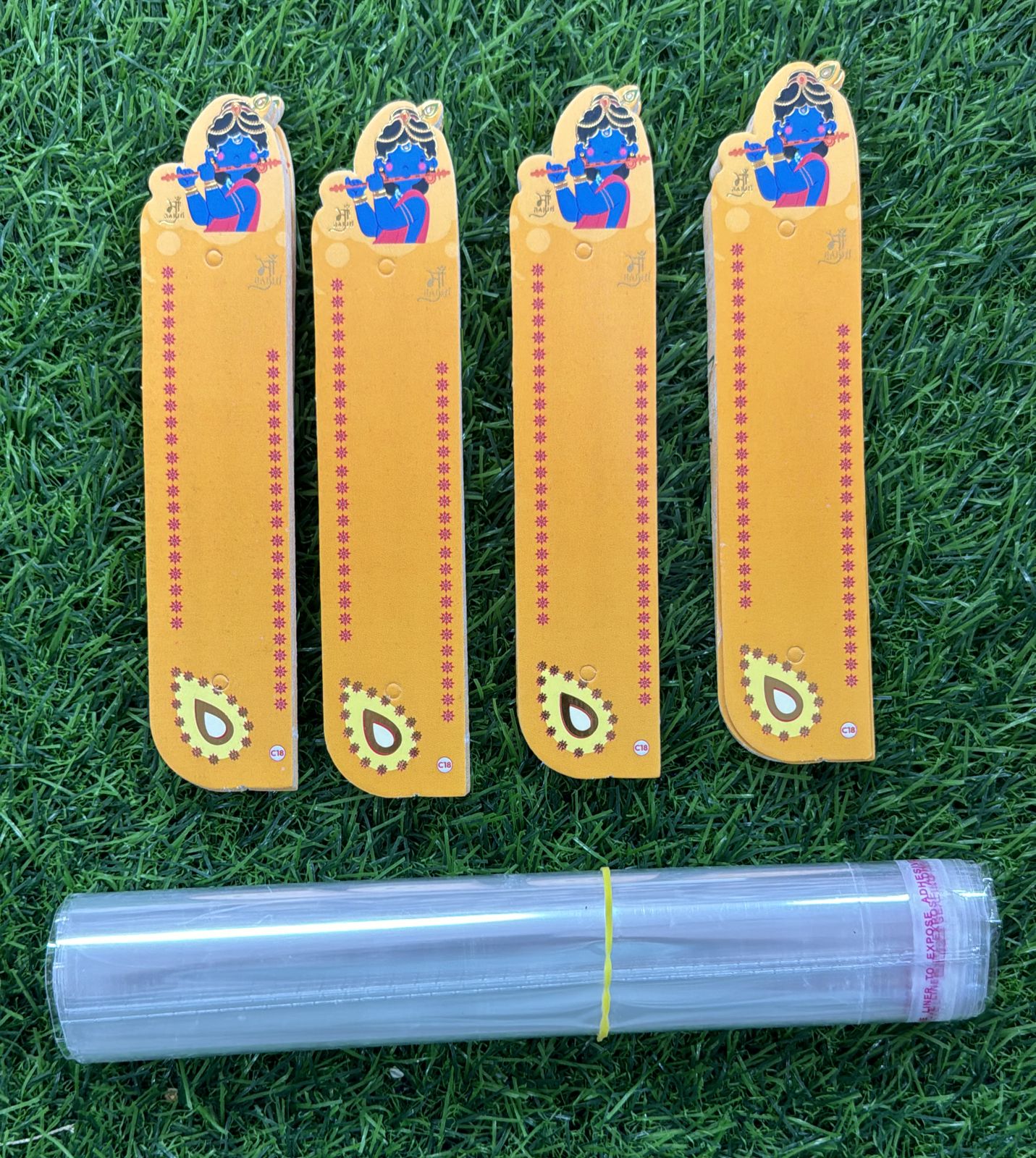 Rakhi Packaging Covers - 100 pieces (Cards+ Polybag) design -12