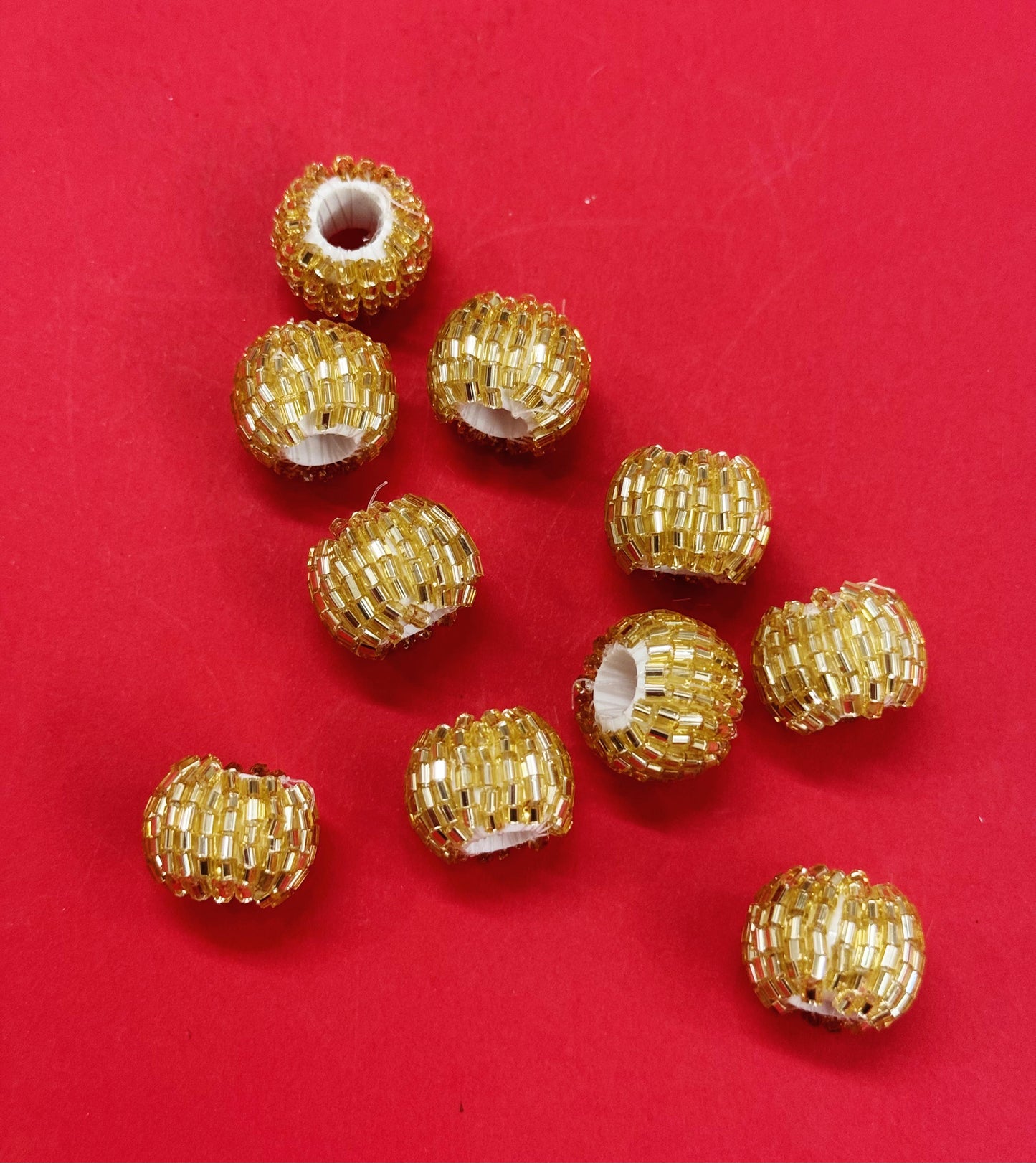 Glitter Balls - 10 pieces, Color- Gold