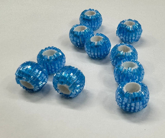Glitter Balls - 10 pieces, Color- Blue