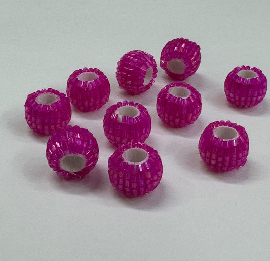 Glitter Balls - 10 pieces, Color- Pink