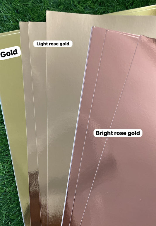 Light Rose Gold Mirror Cardstock- 50 Sheets- A3