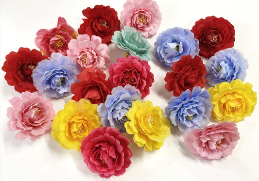 Fabric Flowers - 21 pieces