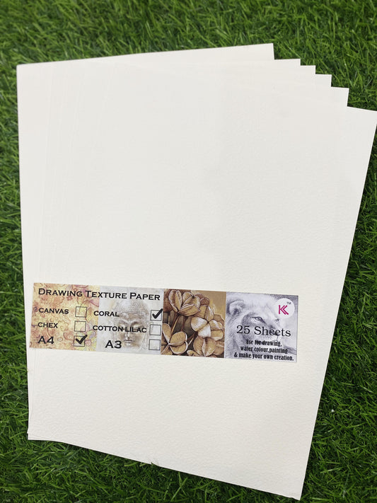 A4 Drawing Texture Paper - Coral