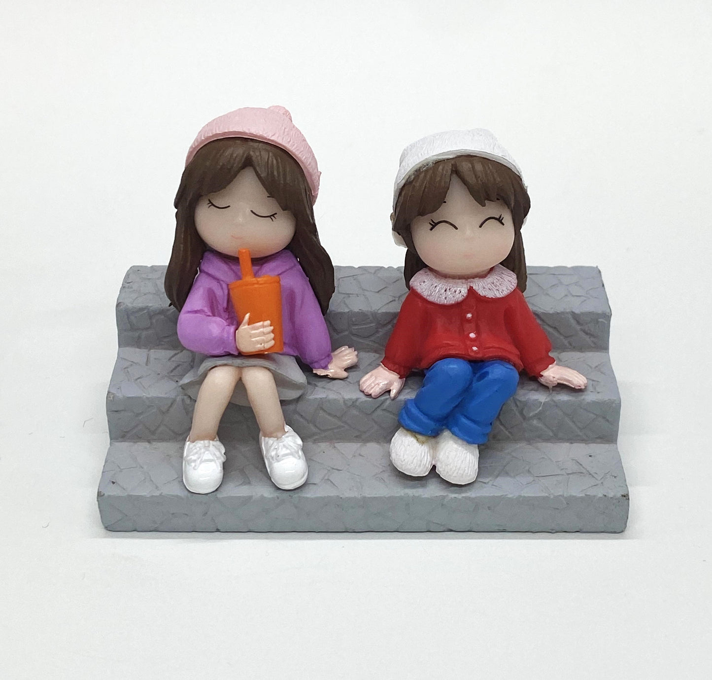 girl bestie With Bench Miniature - 3 piece D - 798