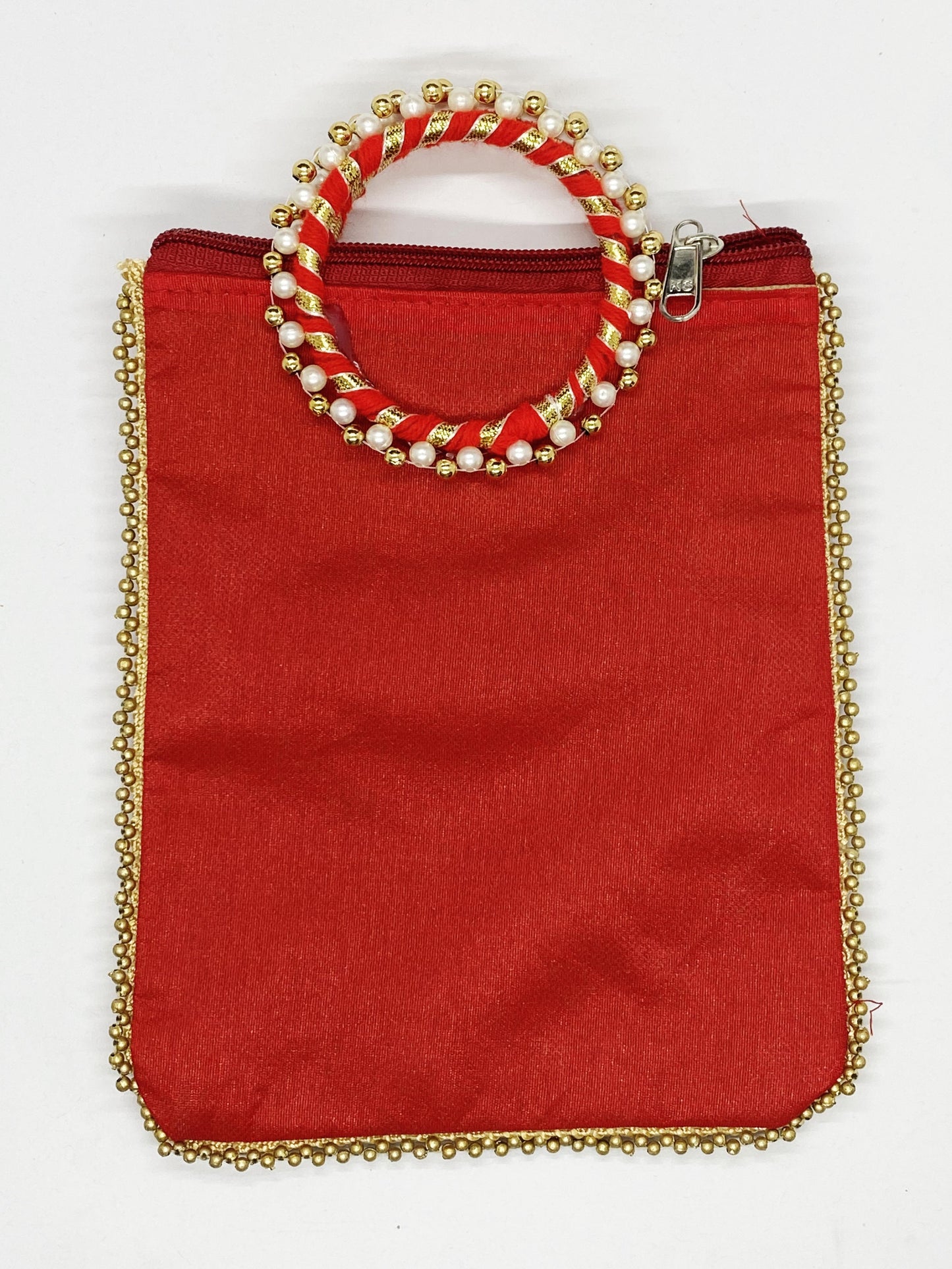 Fancy Potli Bag - 8 x 6 inch - 5 Pieces , Red , Design -8