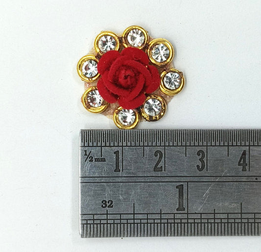 Red Rose Rhinestones - 10 piece