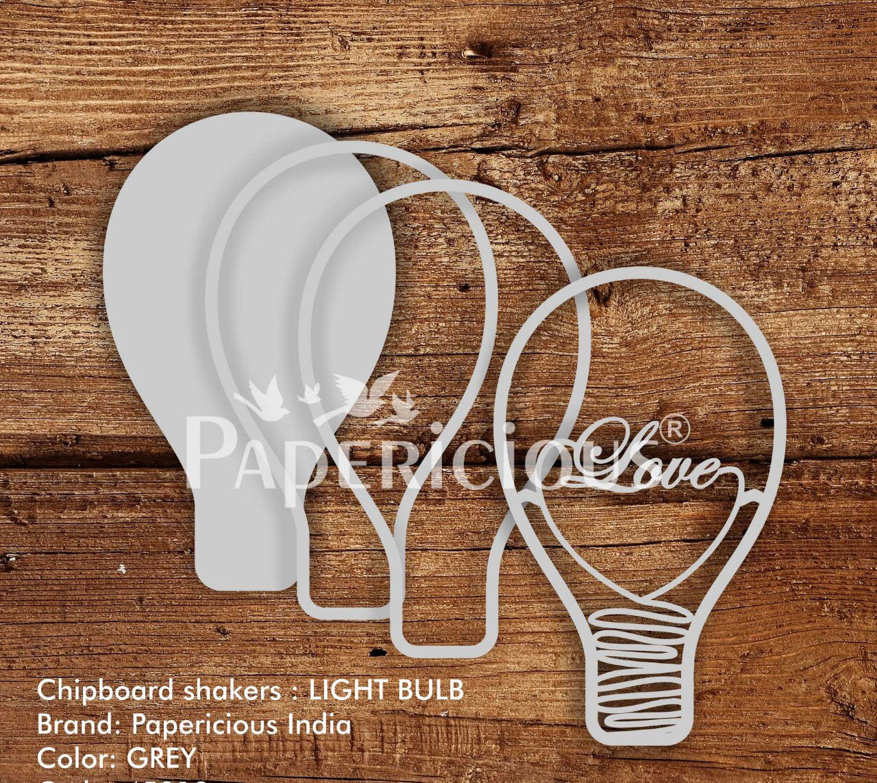 3D Shaker Chipboards - (1.4mm) - Light Bulb