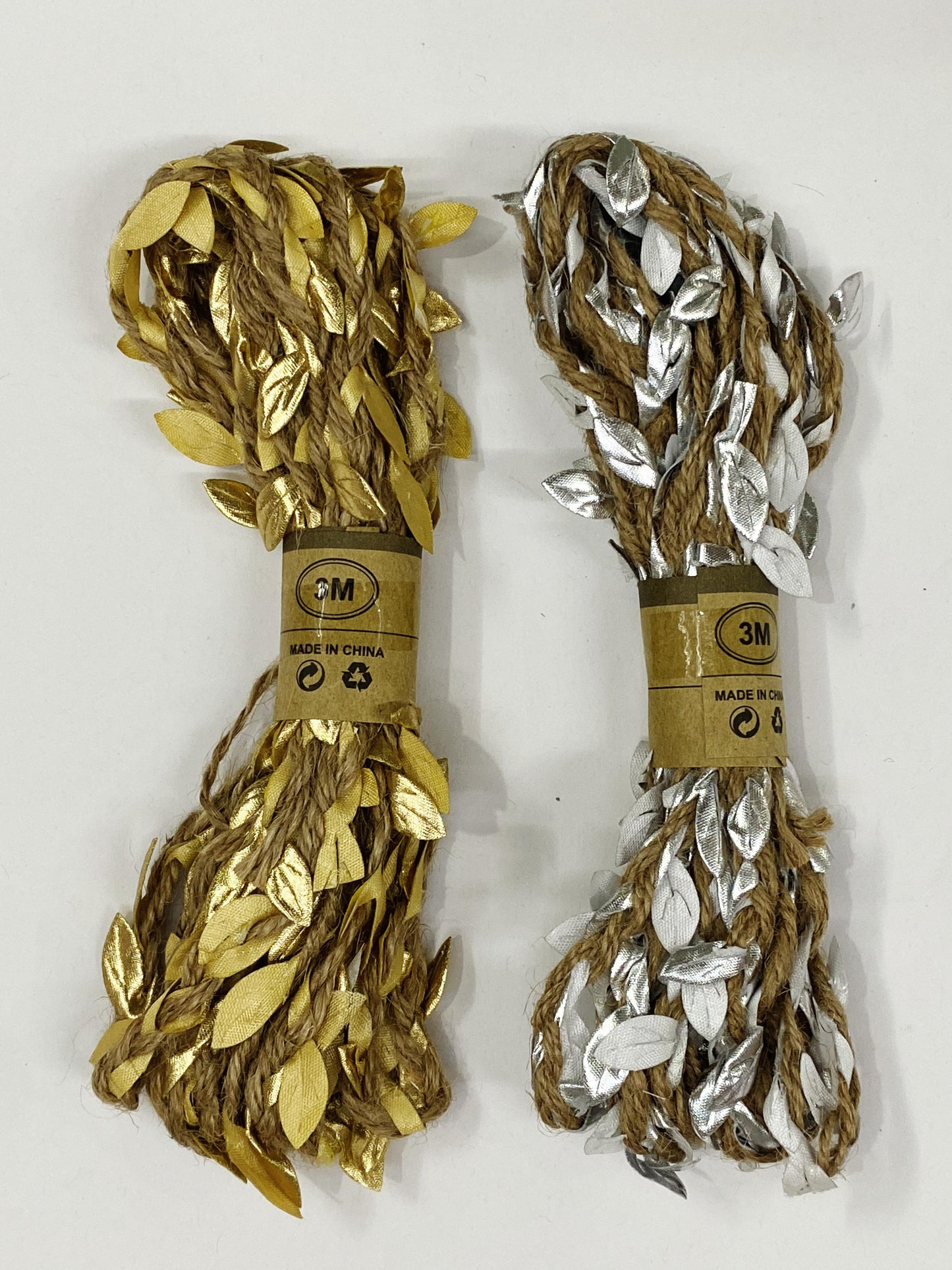Leaves Jute Lace- 1 Silver + 1 Gold