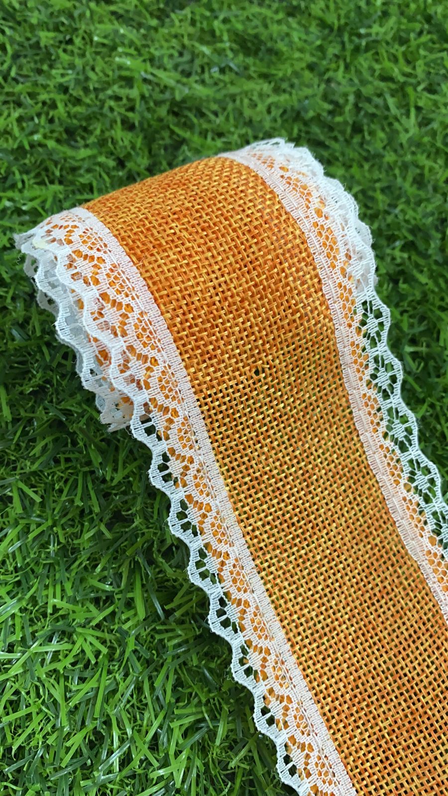 Jute Lace- 1 roll- Red- 2 mtr- Orange