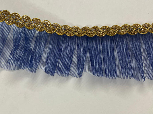 Frill Net Lace- 1 mtr- Navy Blue