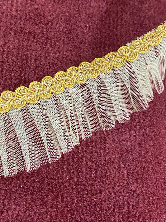 Frill Net Lace- 1 mtr- Golden