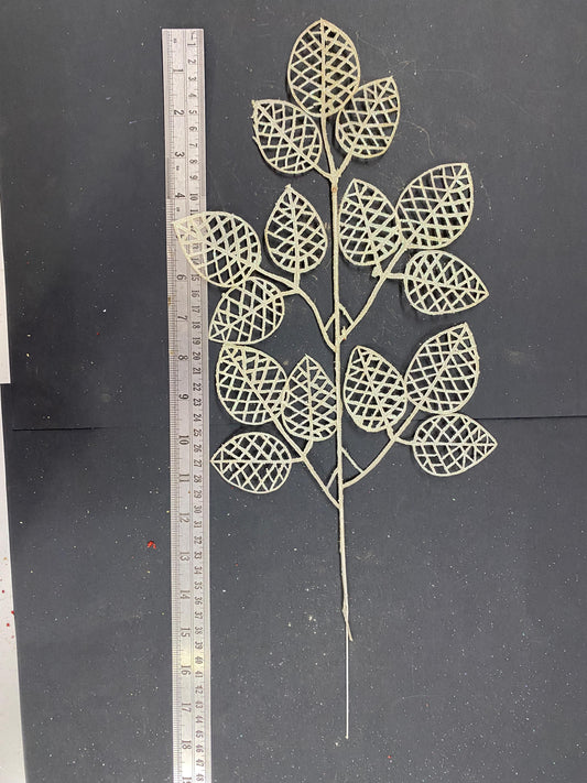 White Sparkly Leaves / Leaf , Design - 44