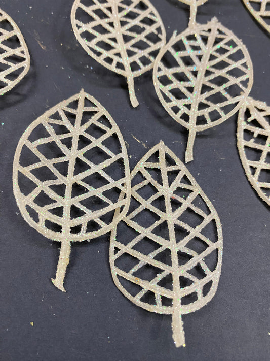 White sparkly Leaves / Leaf