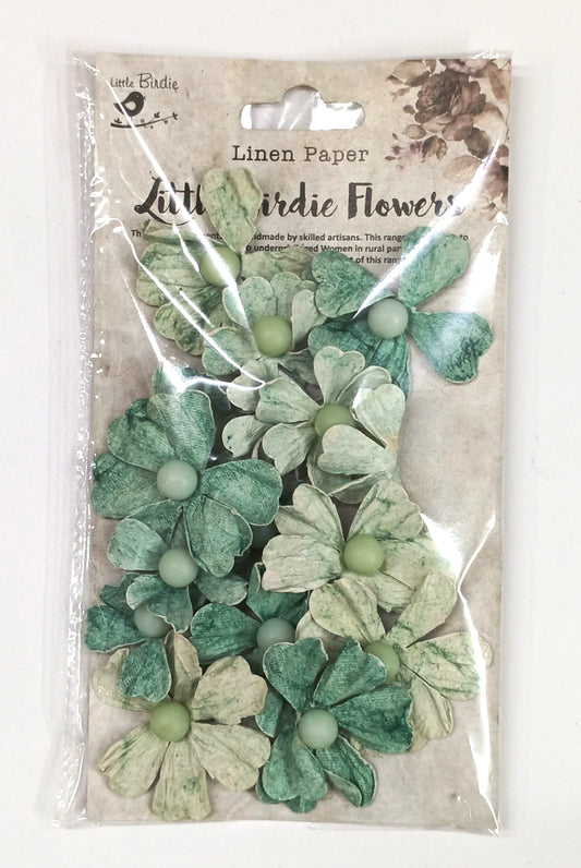 Handmade Paper Flower - Dew Drops Sea Foam