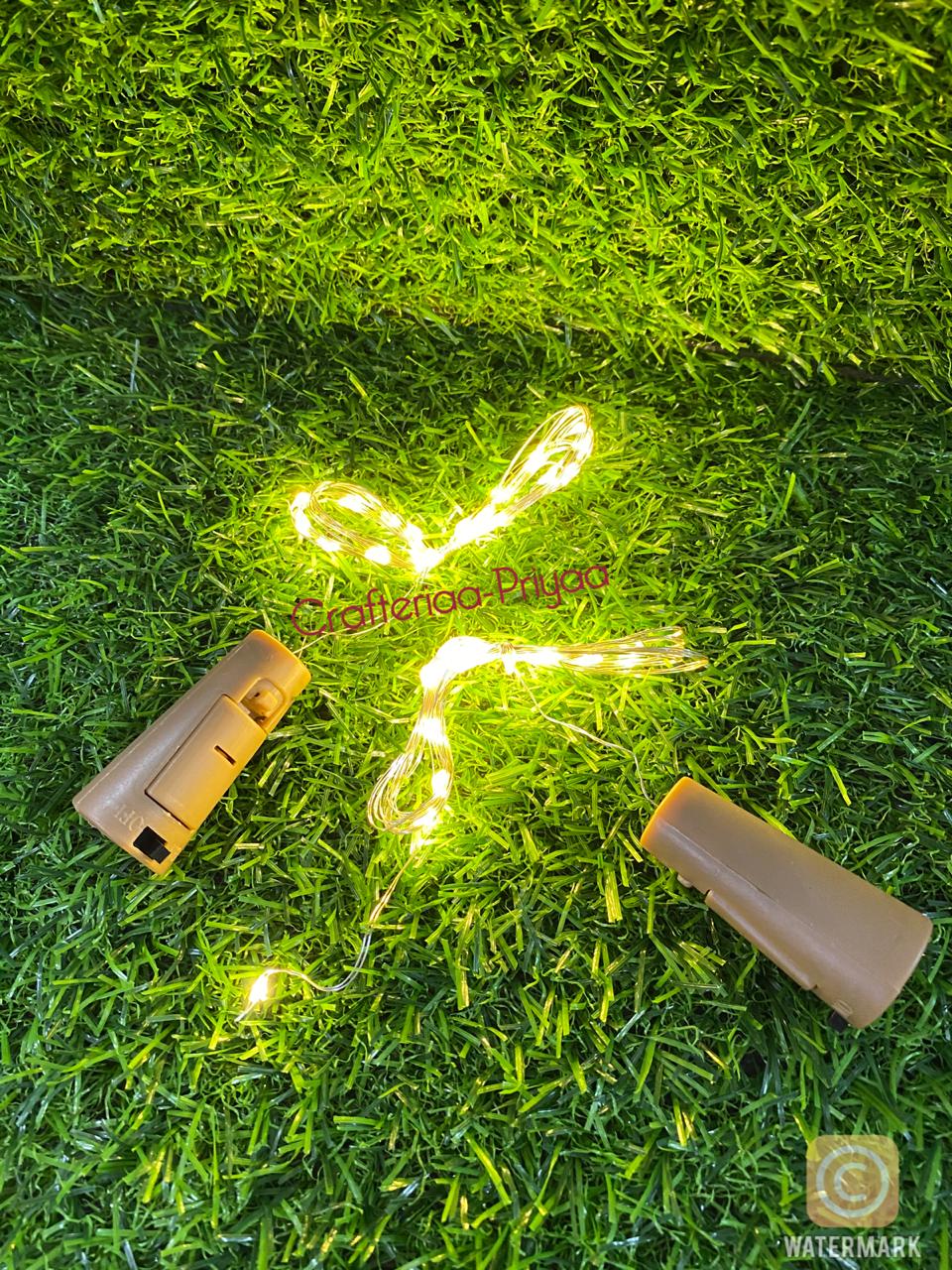 Battery operated Cork Lights - 1 Piece, yellow