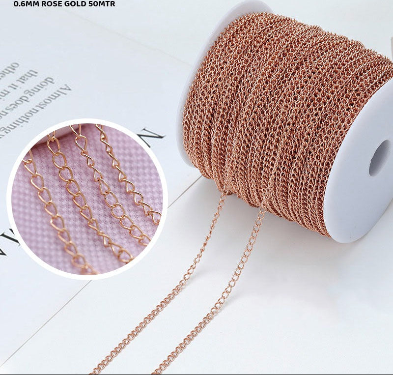 Metal Chain- Rose Gold- 50 mtr