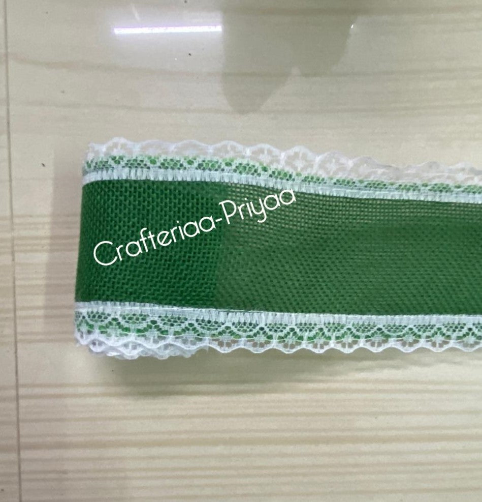 Jute Lace- 1 roll- green- 2 mtr