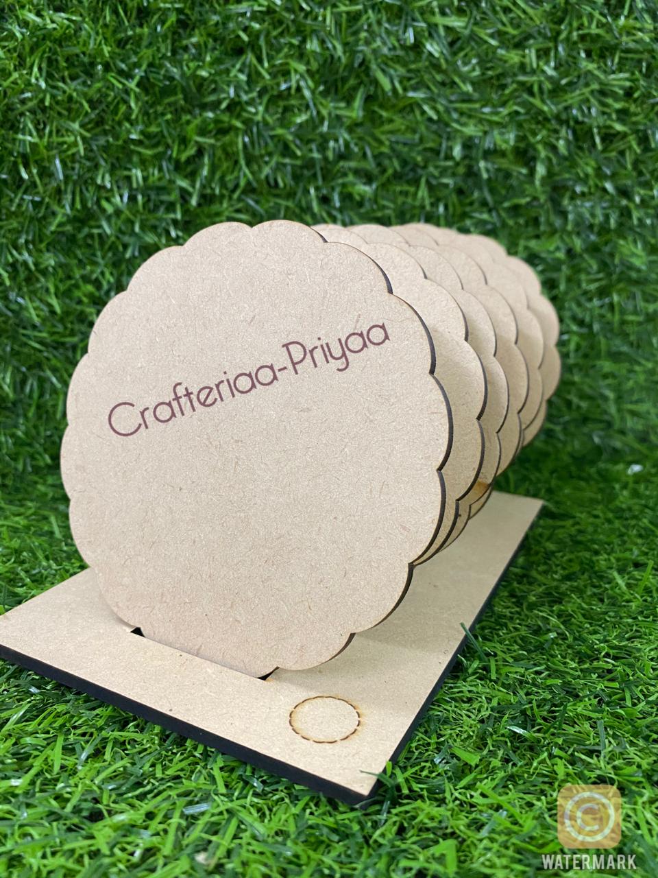 Coasters Set – floral Circle Shape