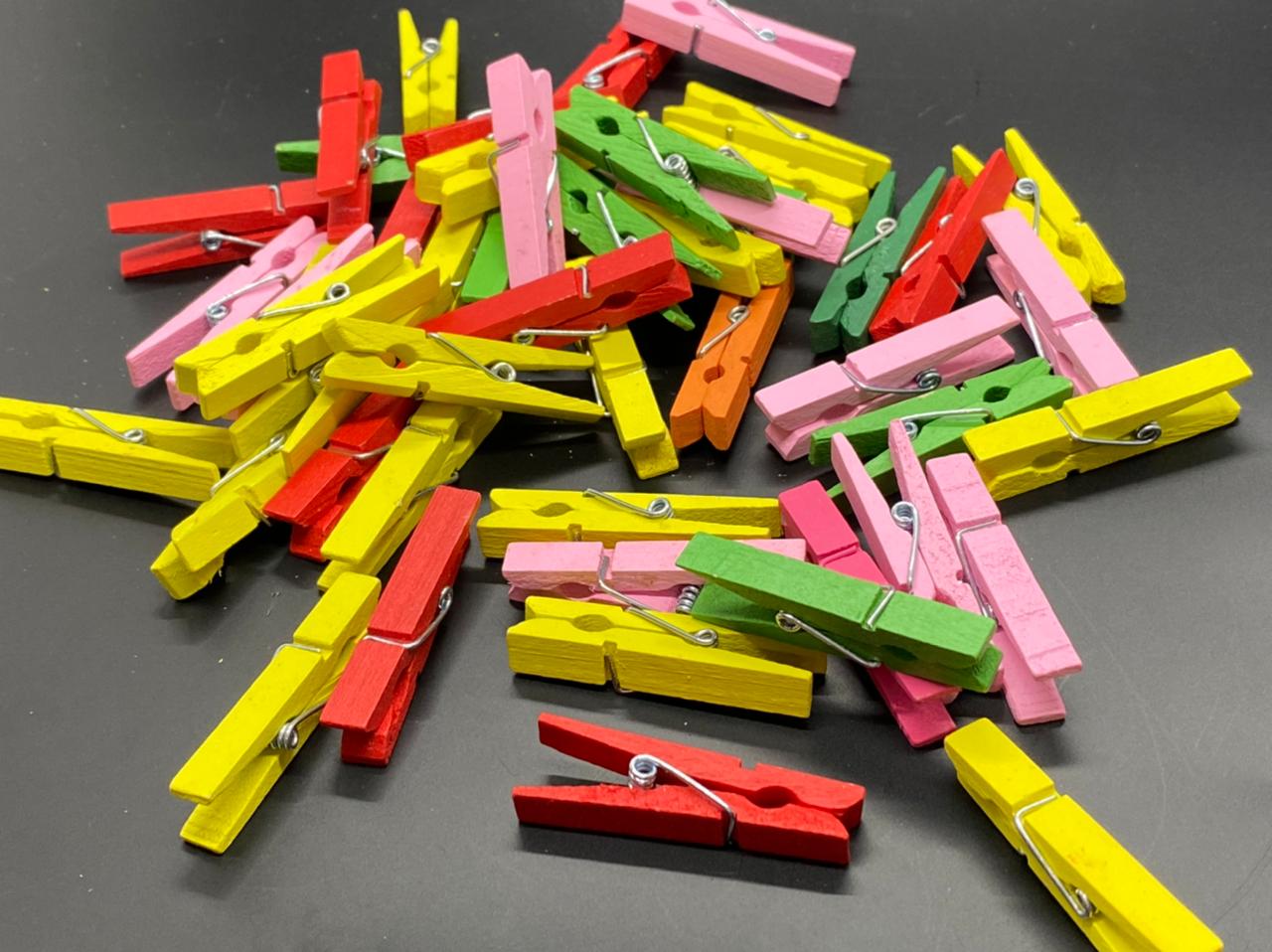 Wooden Clips – 4.5 Cm- 50 Pieces – Multicolor