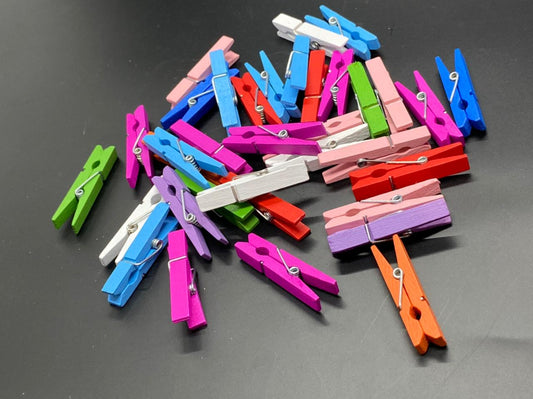 Wooden Clips – 4.5 Cm- 50 Pieces – Multicolor