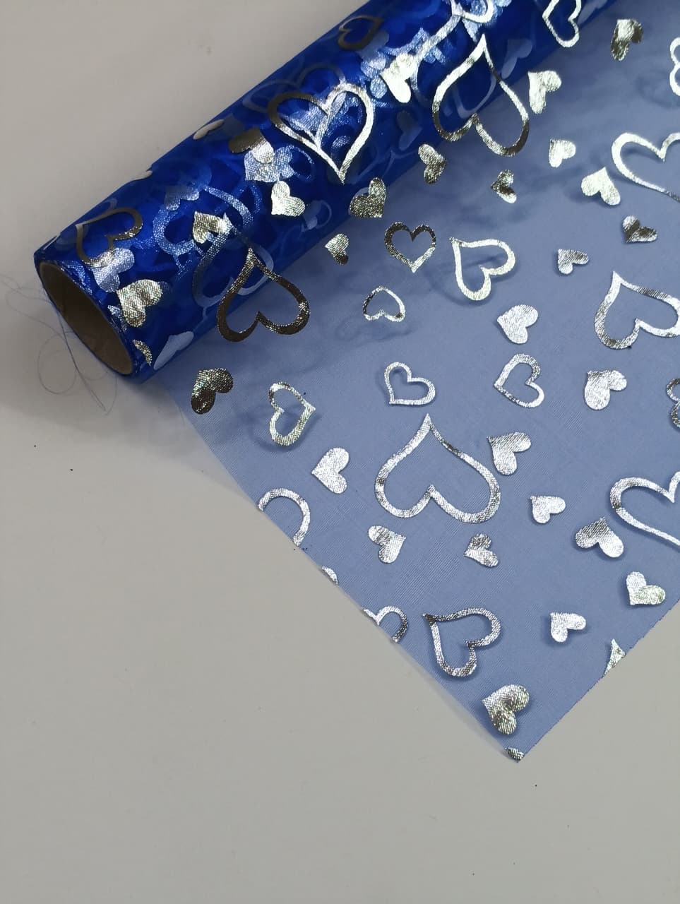 Mixed Heart Pattern Net Roll – Blue - 4.5 mtr