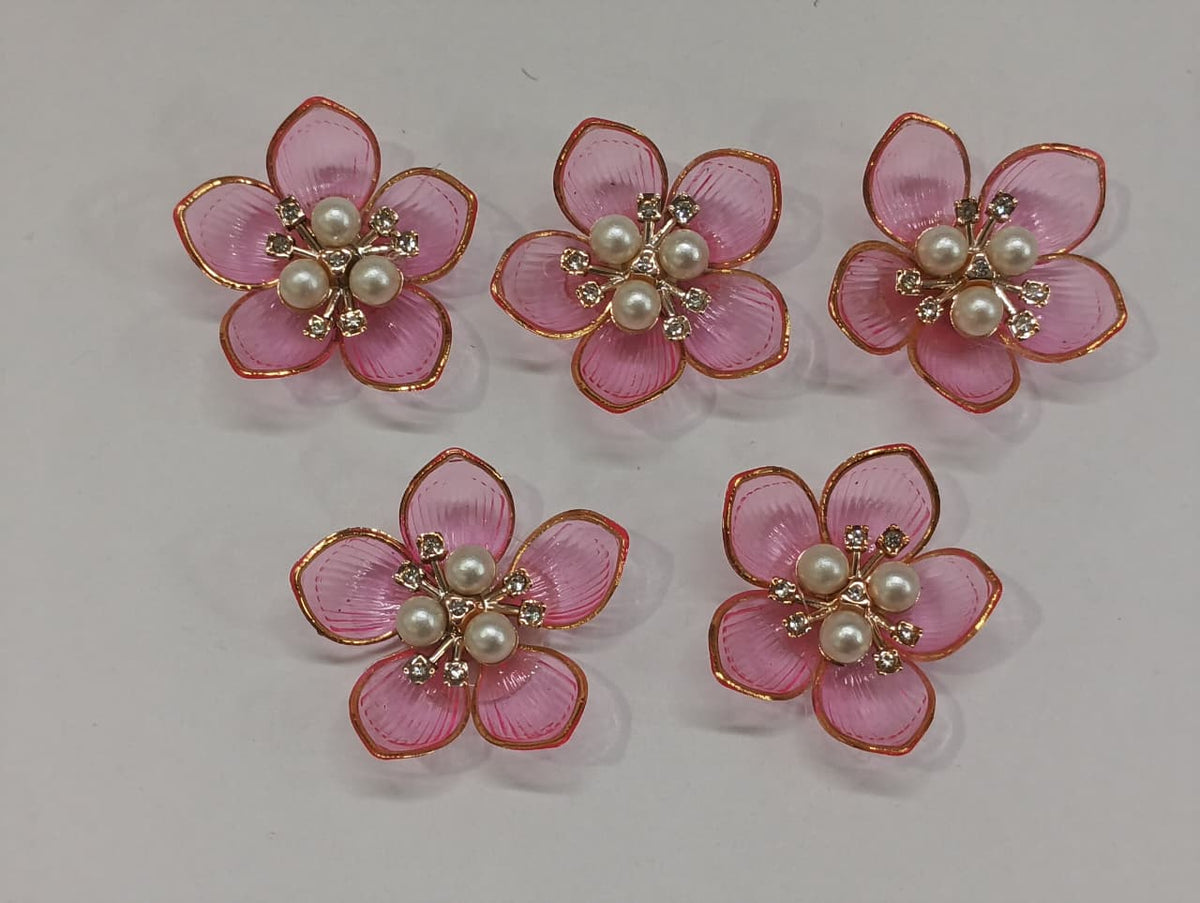 Pink Artificial Flower - 10 pieces , Shade - 15