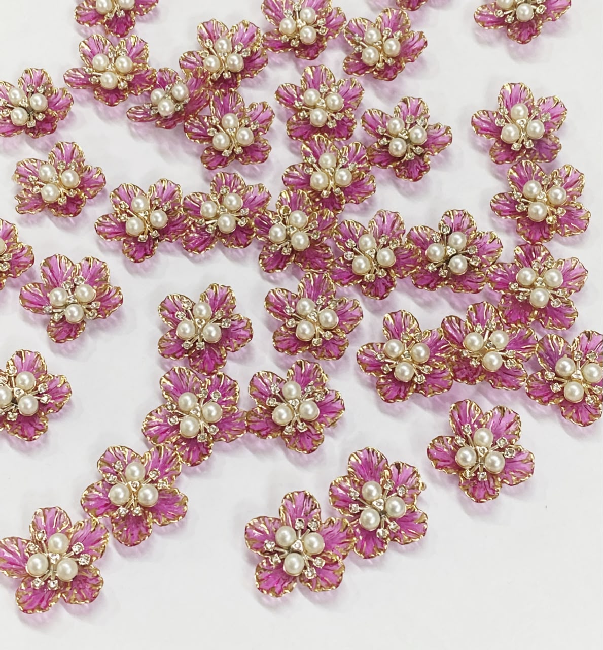 Dark Pink Artificial Flower - 10 pieces , Shade - 18