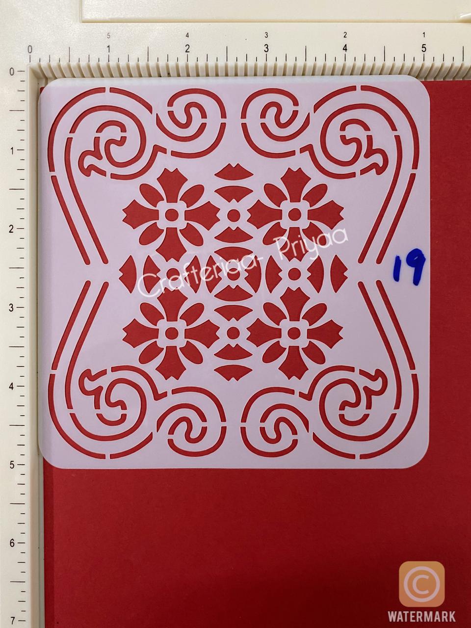 5×5 inch – Stencil Design -19