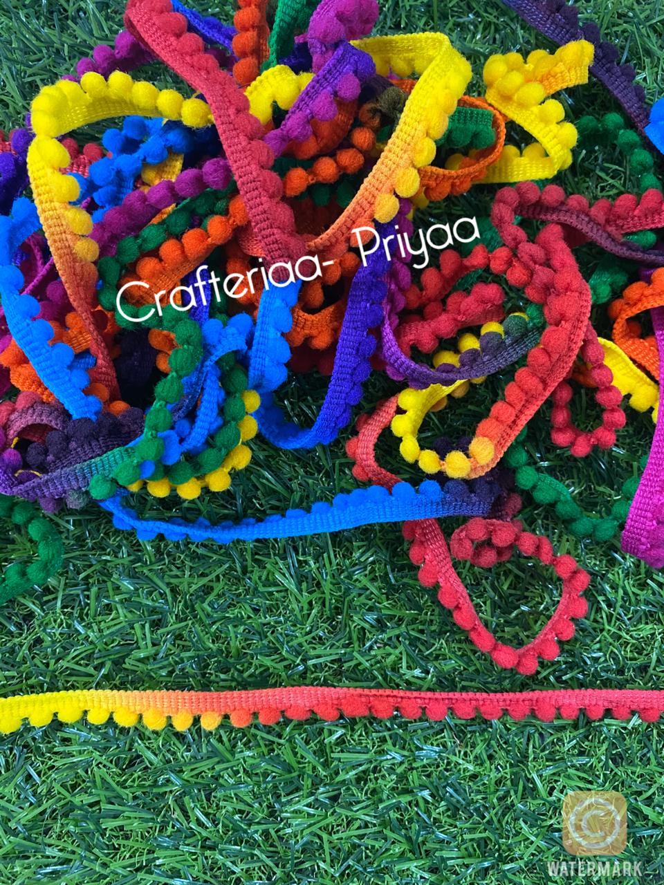 Pom Pom Lace- 2 mtr – Multicolor