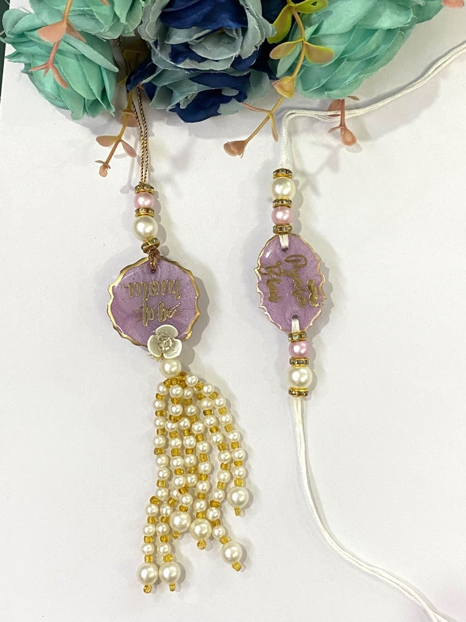 Resin Rakhi Set - Mom to be . Design - 11