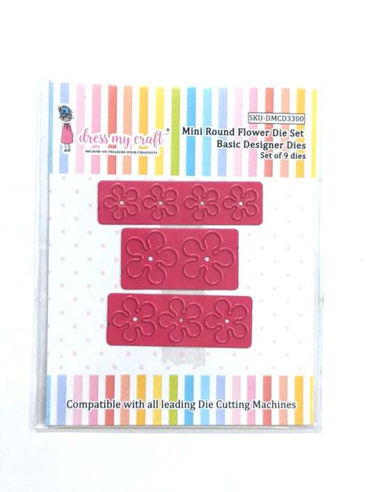 Mini Round Flower Die Set - Flower Making Cutting Dies