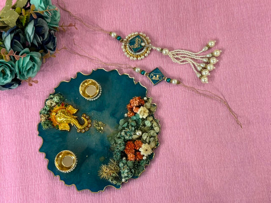 Resin Rakhi Set + Resin Thali Design - 45